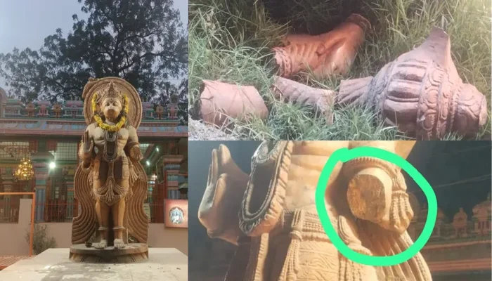 Revered Hindu deities idol desecrated my miscreants in Telangana