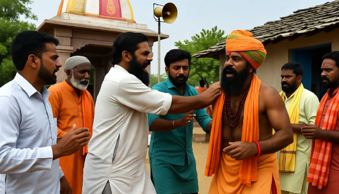 Hindu priest assaulted and deities abused at ancient Kali temple by Muslim man objecting to Bhajan