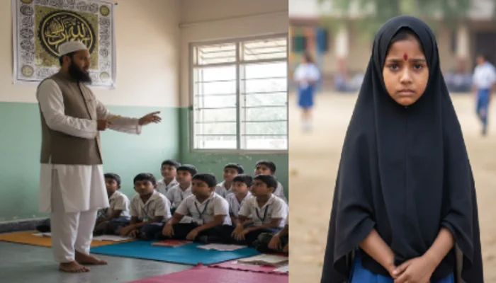 Minor Hindu students taught and made to recite the Kalma by Muslim cleric in their school; slapped when failed to do so 