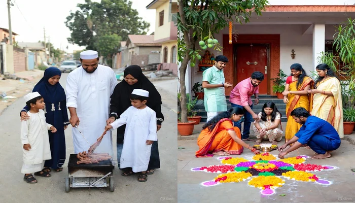 Hindu religious observance desecrated, Muslim men cook meat near Hindu residence on Dhanteras