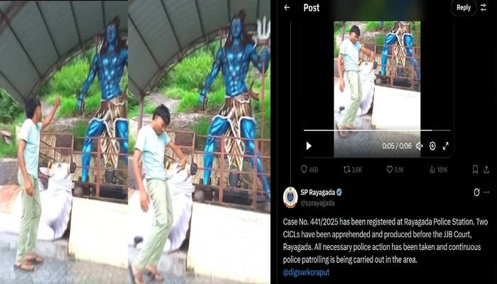 Minor youths disrespect Lord Shiva with obscene gestures in Rayagada, Odisha