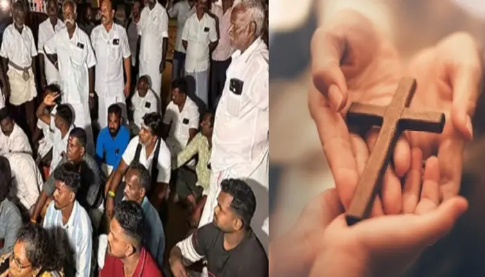 Hindu workers offered inducements for religious conversion under the guise of prayer meeting by Christian couple