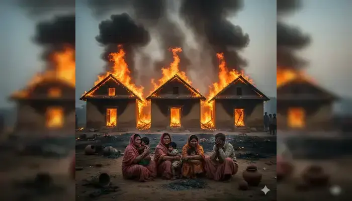 Hindu families targeted for attempted murder as their homes torched by miscreants in Bangladesh