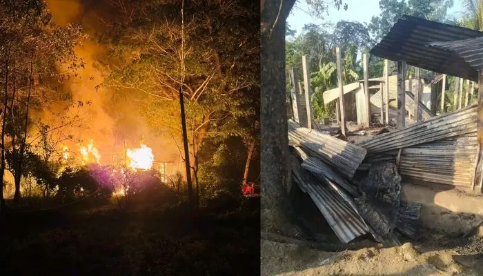 Hindu family's house set ablaze, local Hindu community threatened with dire consequences by Muslims in Bangladesh