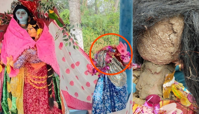 Hindu deity's idol beheaded by Muslims in West Bengal; state authorities cover up attack, physically assault protesting devotees