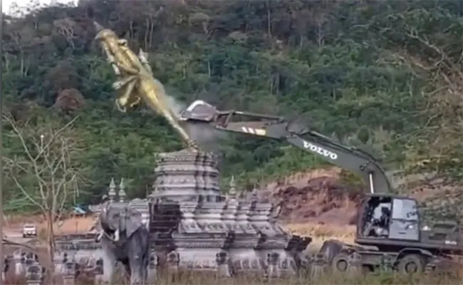 Idol of revered Hindu deity demolished by Thai authorities in Preah Vihear, Cambodia