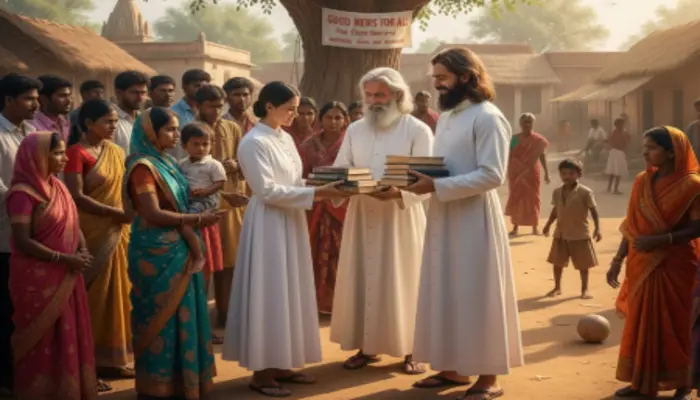 Hindu villagers manipulated for religious conversion through religious texts by two Christian evangelists