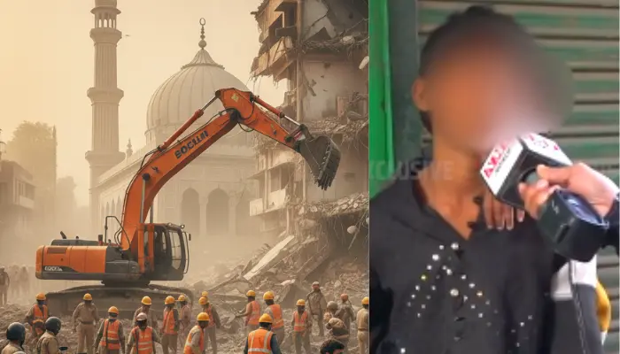 Hindu community subjected to violent threats by Muslim boy during a demolition drive in Delhi