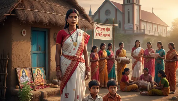 Hindu woman and her children pressured to convert to Christianity by husband and in laws for missionary incentives in Gumla district, Jharkhand