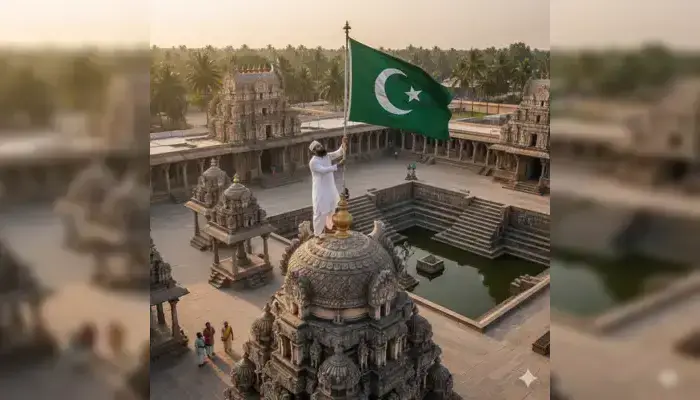Hindu religious site desecrated by Muslims; Islamic flag hoisted within temple premises in Jharkhand