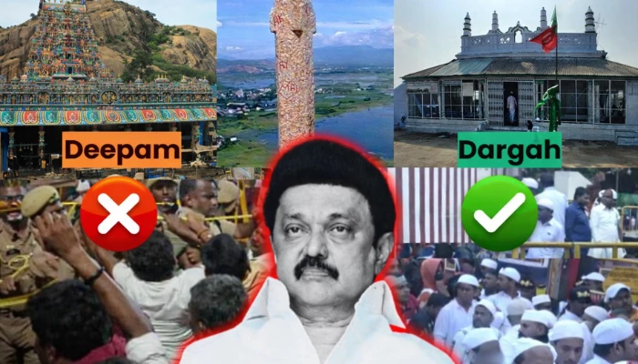 Hindus blocked to light ritualistic deepam by DMK despite court orders while Muslims permitted to perform rituals in Tamil Nadu