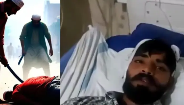 Hindu activist brutally attacked by Muslim men for opposing illegal conversion activities and participating in Saraswati Puja event