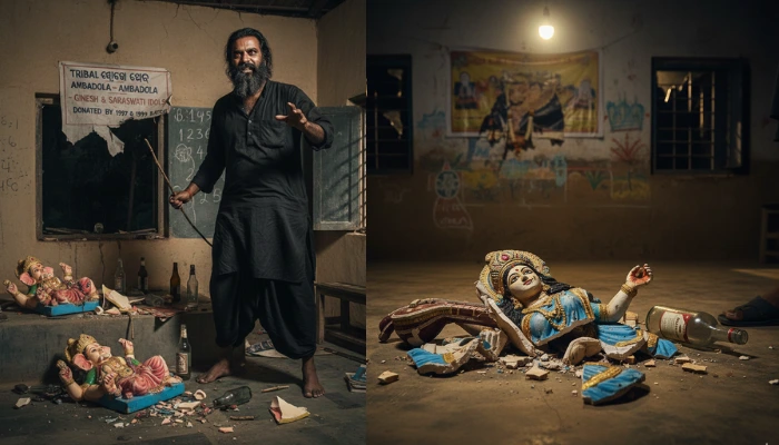Idols of Hindu deities desecrated and mocked by man in Odisha ahead of Saraswati Puja celebrations