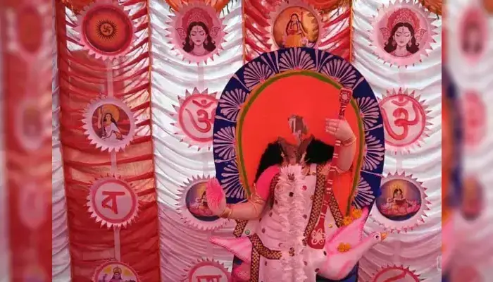Idol of Hindu goddess desecrated by unidentified miscreants on Saraswati Puja in Bangladesh 