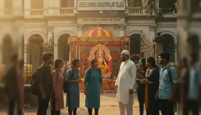 Hindu students threatened by Muslim politician for organising Saraswati Puja at a college in Kolkata, West Bengal