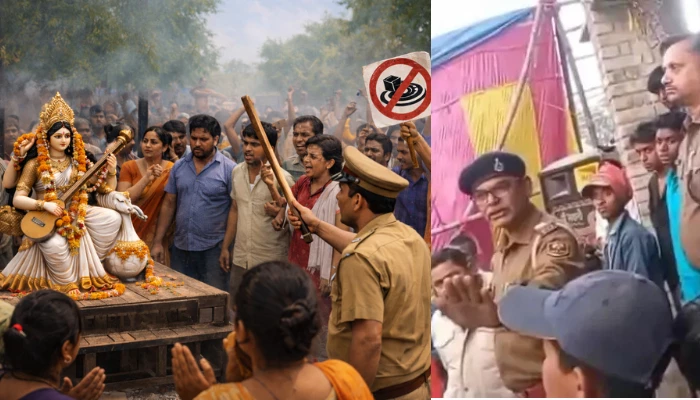 Saraswati Puja disrupted in Hajipur, Bihar; police intervened, banned the DJ and halt the Aarti 