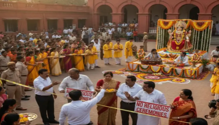 Saraswati Puja banned by school authorities over application of abir in Katihar, Bihar