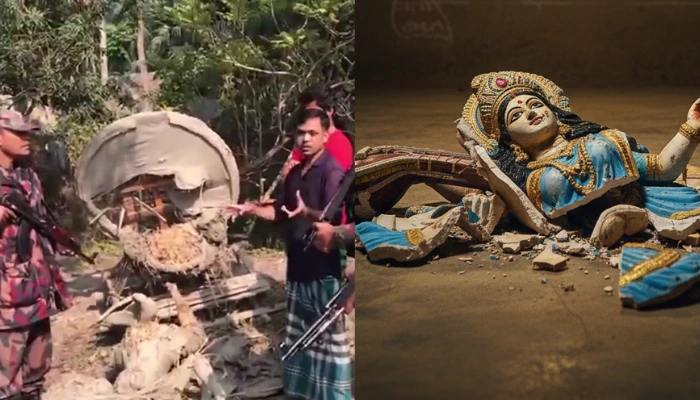 Idol of Hindu Goddess desecrated by miscreants ahead of Saraswati Puja festival in Bangladesh