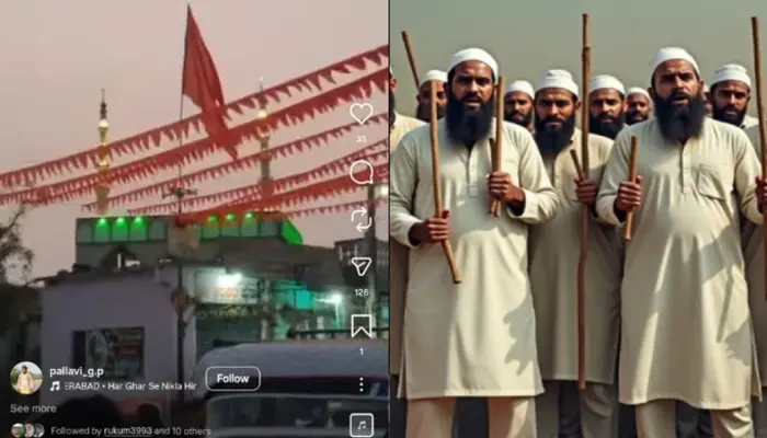 Hindu family attacked by Muslim youths, who falsely claimed that saffron flags were placed on top of a mosque