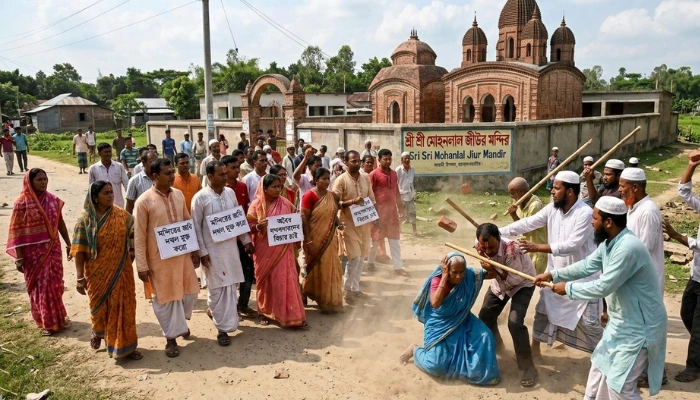 Hindus brutally attacked by Muslim mob for opposing illegal temple land encroachment in Bangladesh