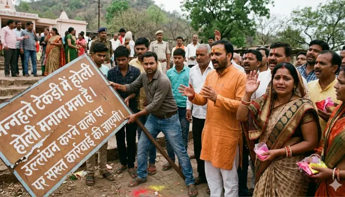 Hindu festival targeted; administration bans Holi celebrations with colours inside revered Hindu temple in Dewas, Madhya Pradesh