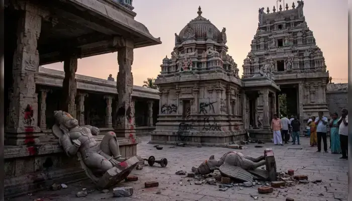 Hindu temple vandalised, sacred idols of deities desecrated by man in Andhra Pradesh