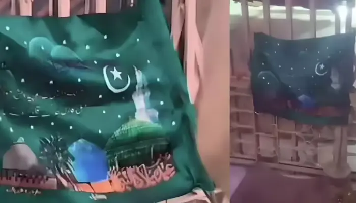 Hindu temple desecrated; miscreants hoist Islamic flag at gate and drape sacred idols with green cloth