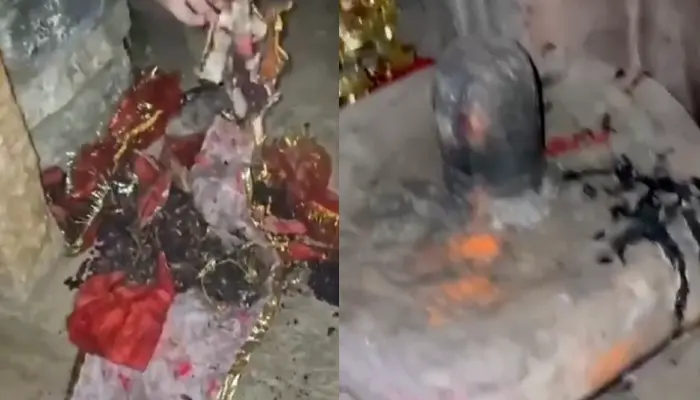 Ancient Hindu temple and its consecrated idols desecrated and set ablaze by Muslim youth
