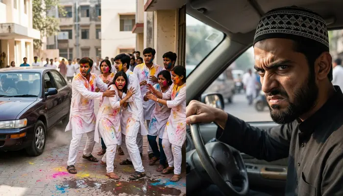 Hindu students playing Holi targeted in Ratlam as Muslim man attempts to run them over with car