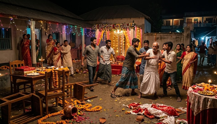 Hindu wedding targeted by Muslim gang demanding extortion money, guests beaten and robbed, Hindu homes attacked amid ongoing persecution of Hindus in Bangladesh