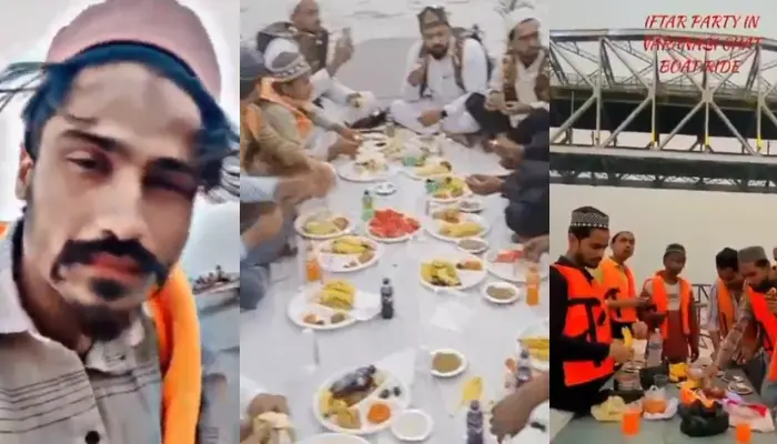 Sacred Hindu site defiled as Muslim youths hold non‑veg iftar party on boat in the Ganges, throwing bones near temple ghat in Varanasi