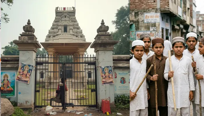 Hindu temple gate vandalised, deities' images desecrated by Muslim children during Ramayana recital in Bokaro, Jharkhand