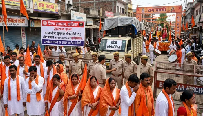 Ram Navami procession curtailed as police administration bans use of DJs and firecrackers in Katihar, Bihar