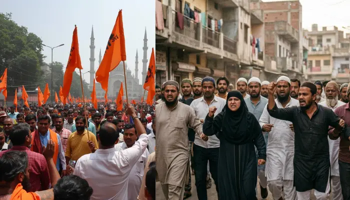 Ram Navami procession attacked in 'Muslim area', devotees assaulted for hoisting saffron flags near mosque