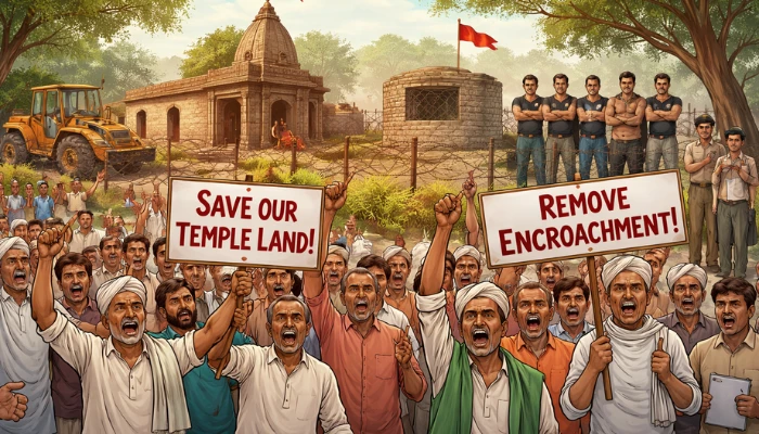 Ancient Hindu temple site illegally encroached by miscreants in Unnao, Uttar Pradesh