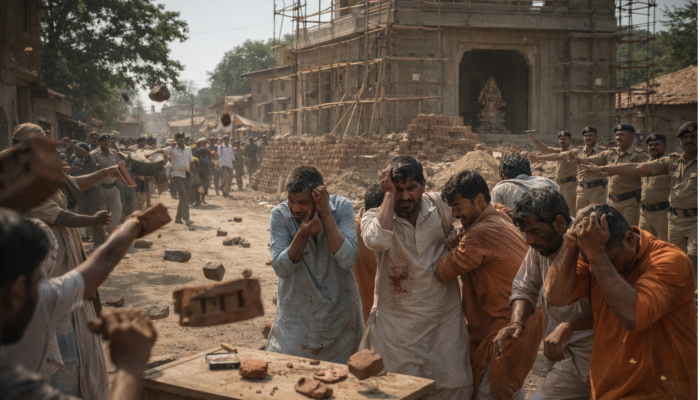 Temple construction opposed, idol damaged, Hindus involved in the activity attacked as violence erupts in Haryana village