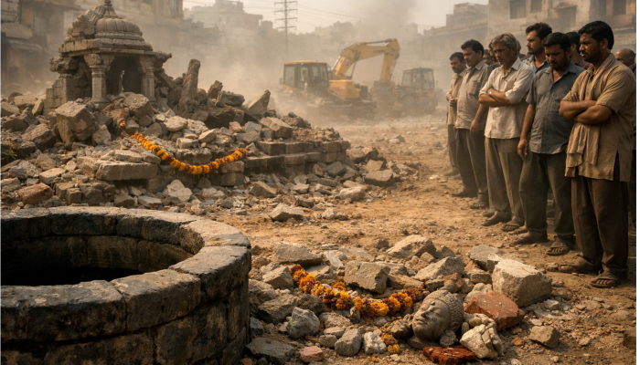 Hindu idol thrown into well by railway officials during demolition drive in Khandwa, temples demolished without notice 