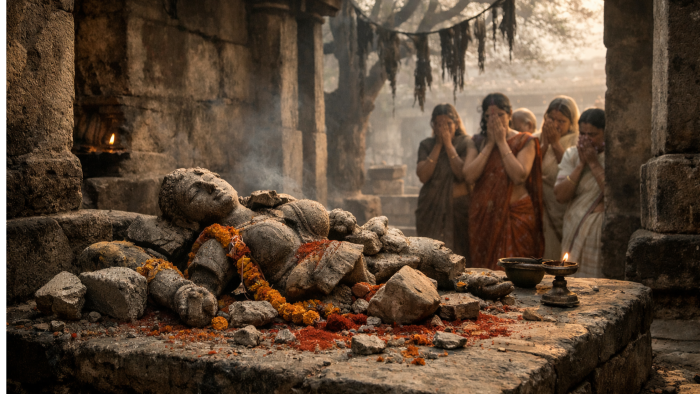 Hindu idol broken and religious flags burned at ancient Hindu temple in Jashpur 