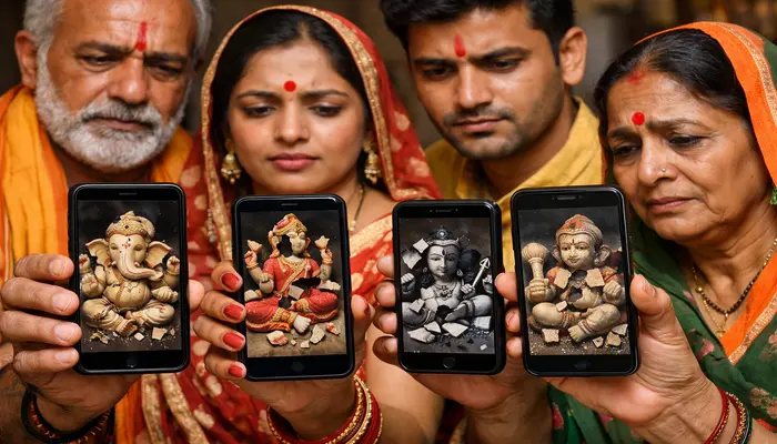 Hindu sentiments outraged as anonymous social media handle posts a video abusing revered deities and desecrating Hindu idol