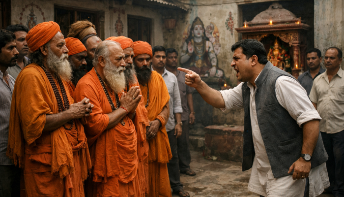 Hindu saints conducting religious congregation in ashram threatened and forcibly evicted by TMC municipal councillor