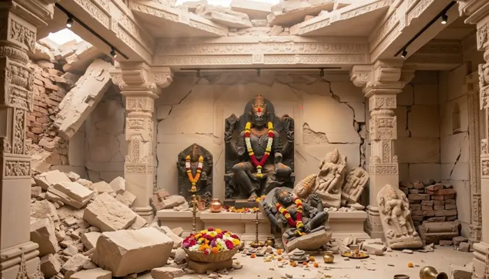 Hindu temple vandalised, religious images desecrated and thrown into river by anti-social elements in Bangladesh