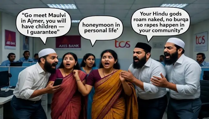 Hindu employees subjected to sexual assault, forced conversion, compelled to eat beef, wear Islamic attire and their deities denigrated by Muslim employees of a multinational IT company in Nashik