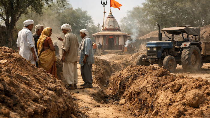 Hindu sentiments hurt as temple pathway encroached in Meerut village, devotees report obstruction