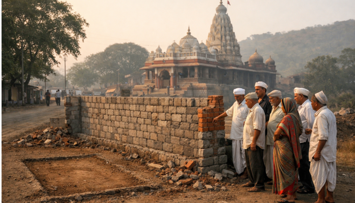 Hindu temple land illegally occupied; encroachers remove temple trust's signboard in Maharashtra