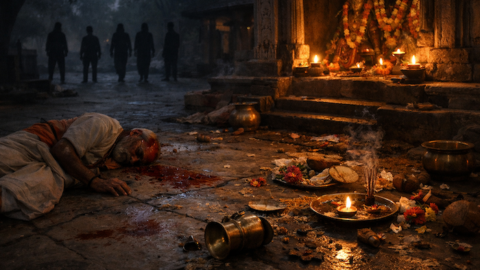 Hindu priest attacked inside temple during worship, perpetrators attempt to seize control of temple