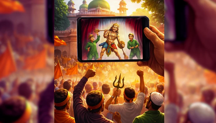 Revered Hindu diety Lord Hanuman disrespected, ridiculed and mocked in a play performed at Budaun's Madarsa