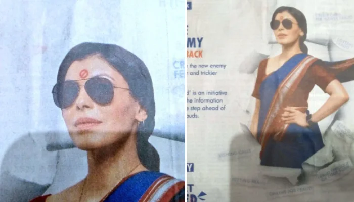 Hindu sentiments outraged; Indian bank mocks Hindu religious symbol in its advertisement while glorifying Eid celebrations