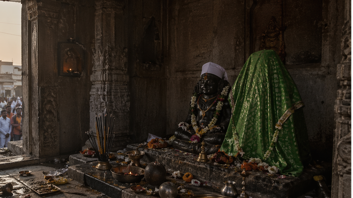 Hindu devotees find temple idols altered with Islamic symbols, religious desecration triggers protest