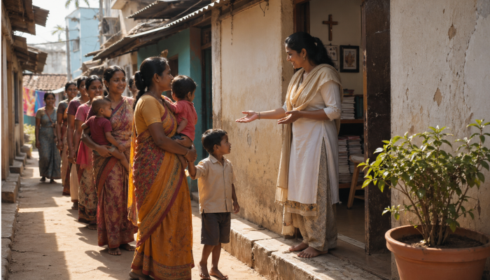 Poor Hindu women and children lured to weekly prayer meetings with promises of healthcare and money in Jabalpur