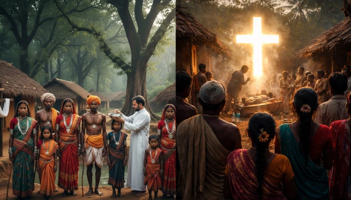 Vulnerable Hindu tribals lured and deceived by Christian pastor to convert to Christianity in Bastar, Chhattisgarh